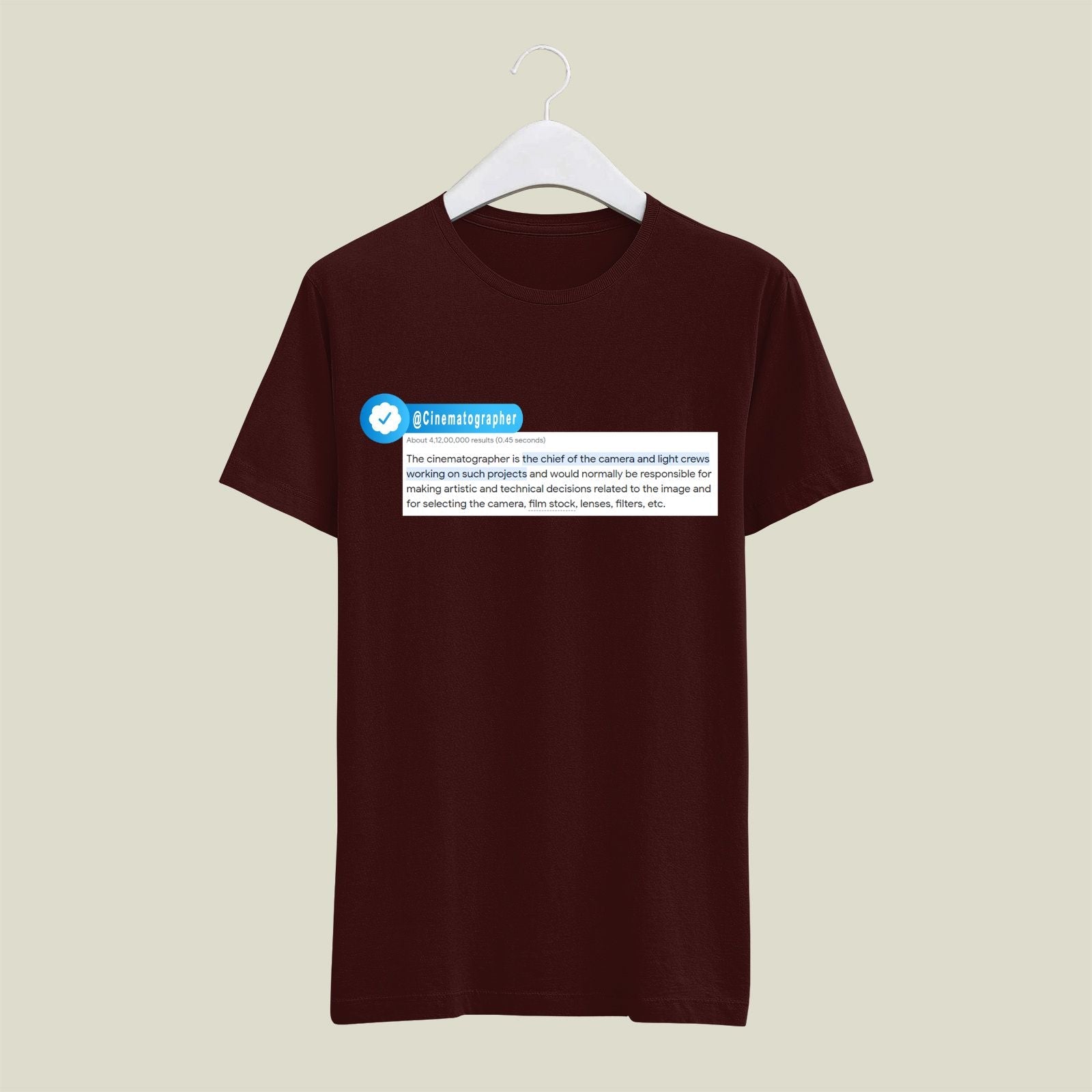 Cinematographer T-Shirt T-CIN4 Desichalchitra