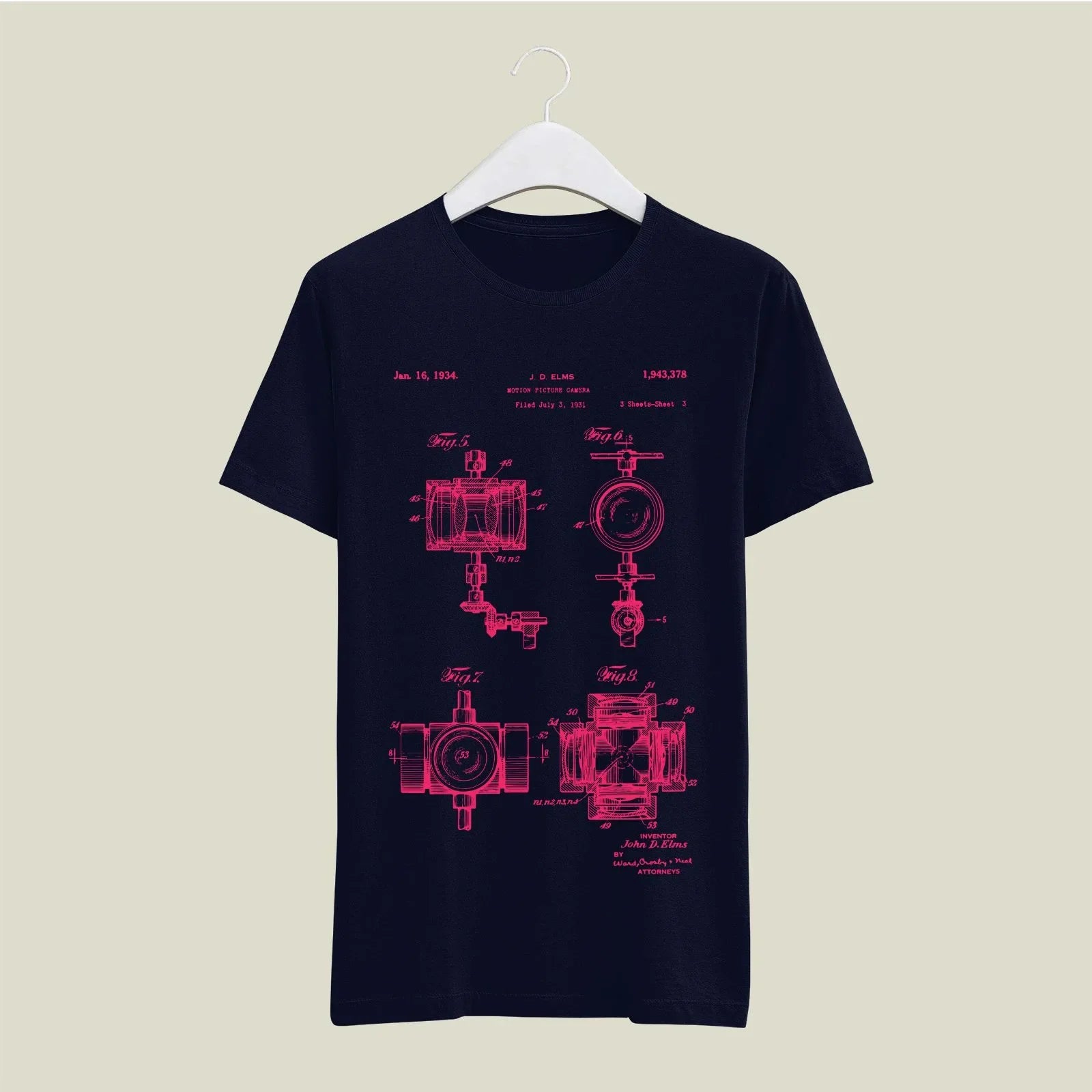 Camera Patent T-Shirt T-CMP150 Desichalchitra