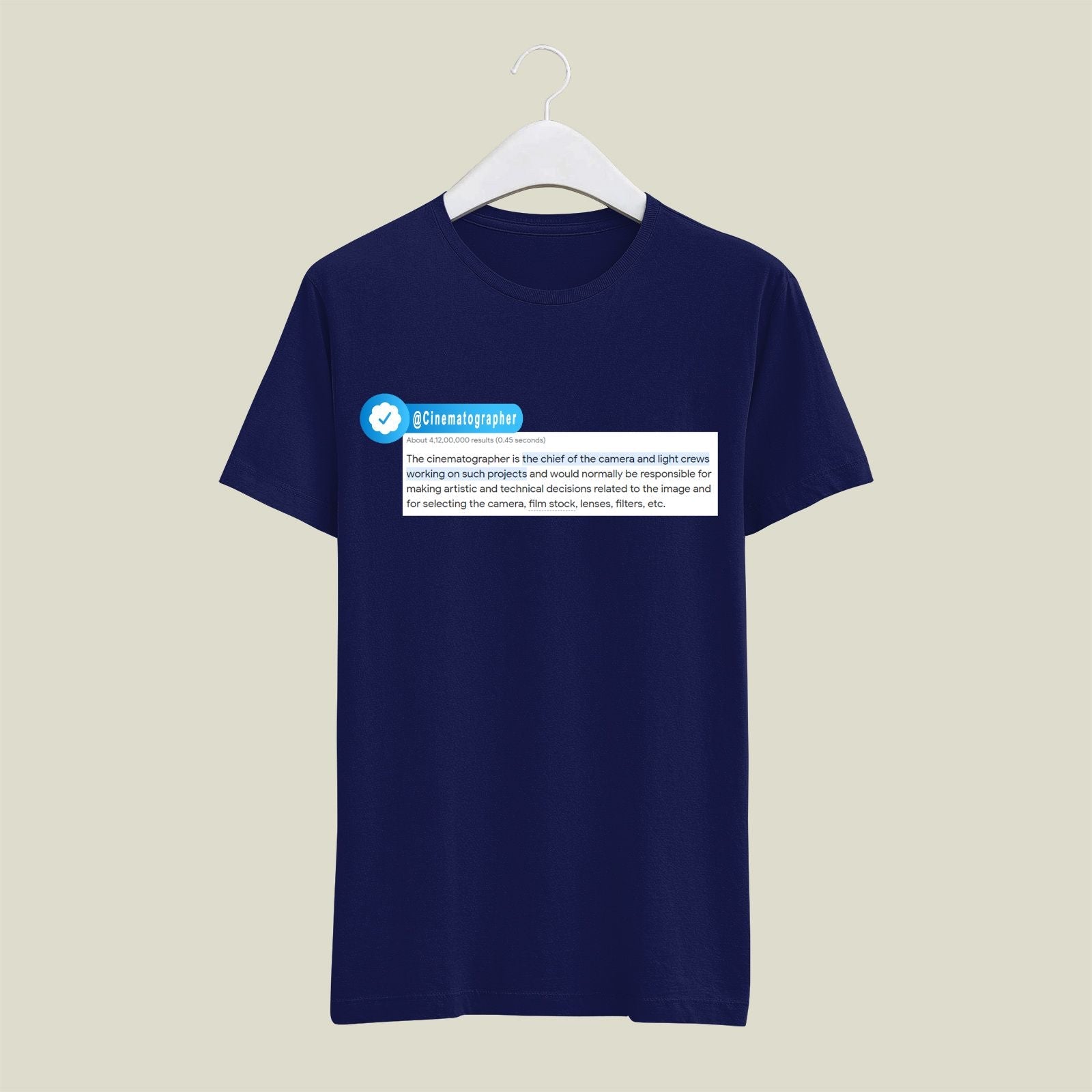 Cinematographer T-Shirt T-CIN4 Desichalchitra