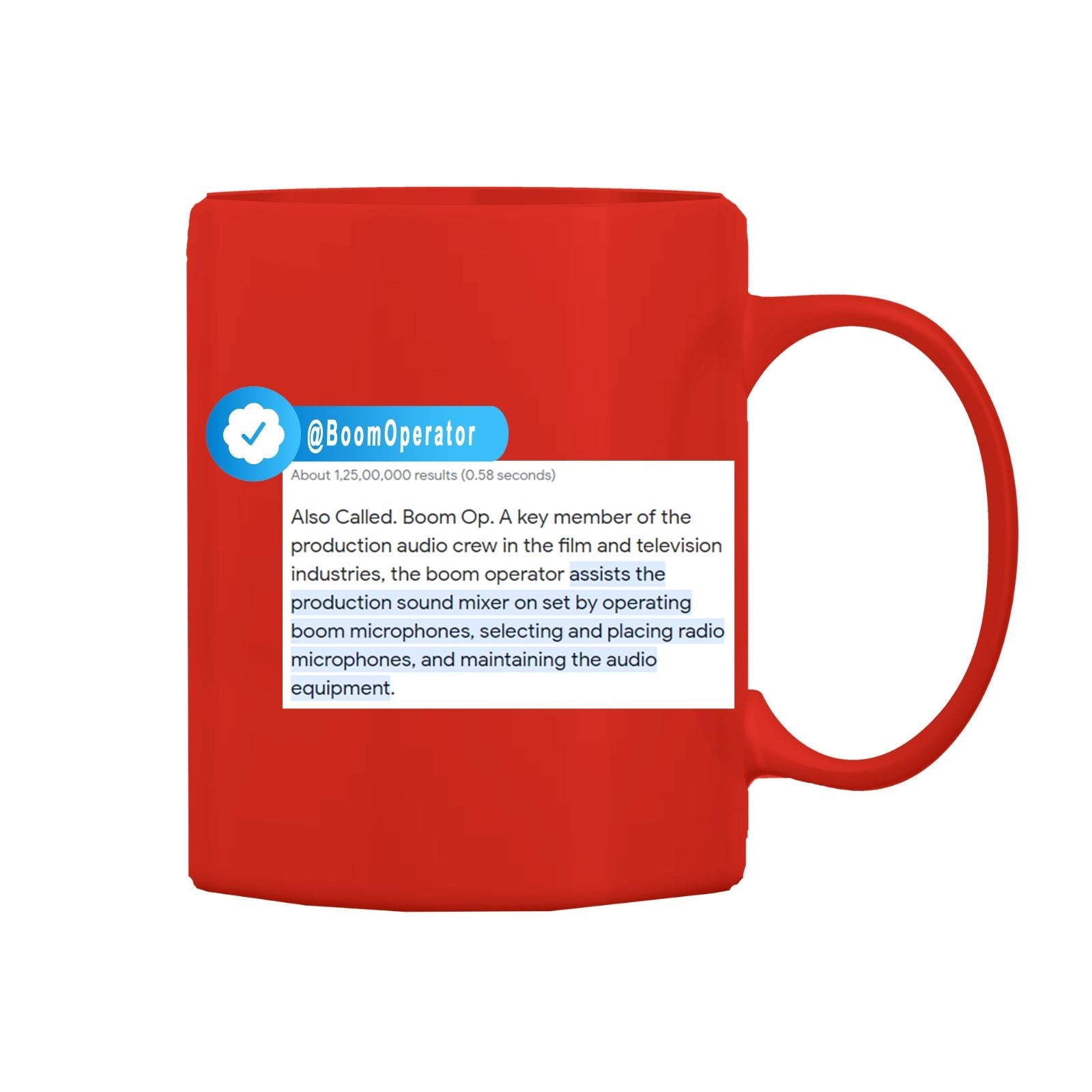 Boom Operator Mug M-BM4 Desichalchitra