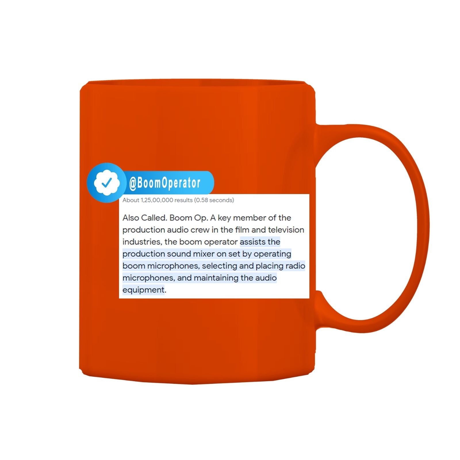 Boom Operator Mug M-BM4 Desichalchitra