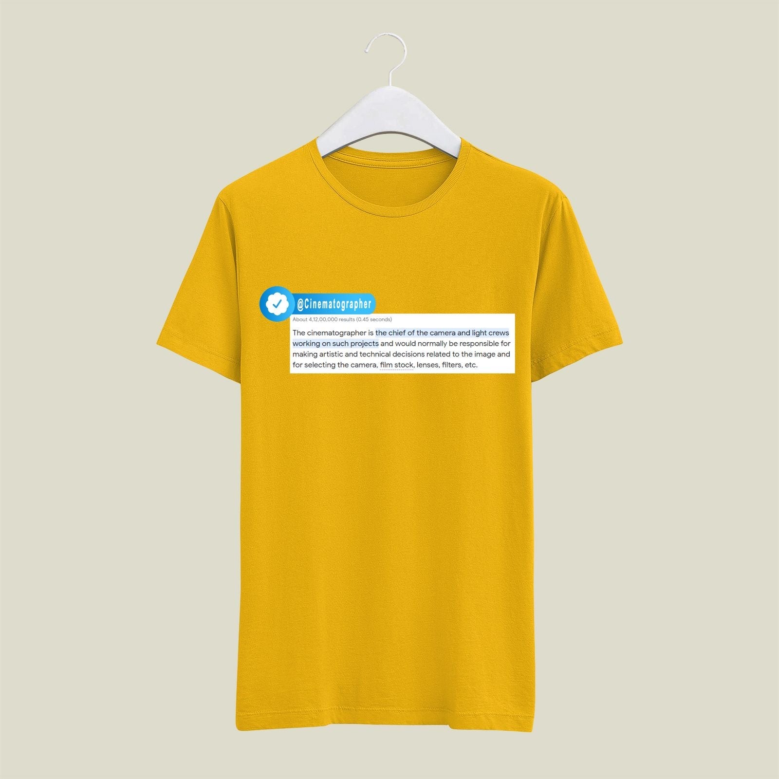 Cinematographer T-Shirt T-CIN4 Desichalchitra