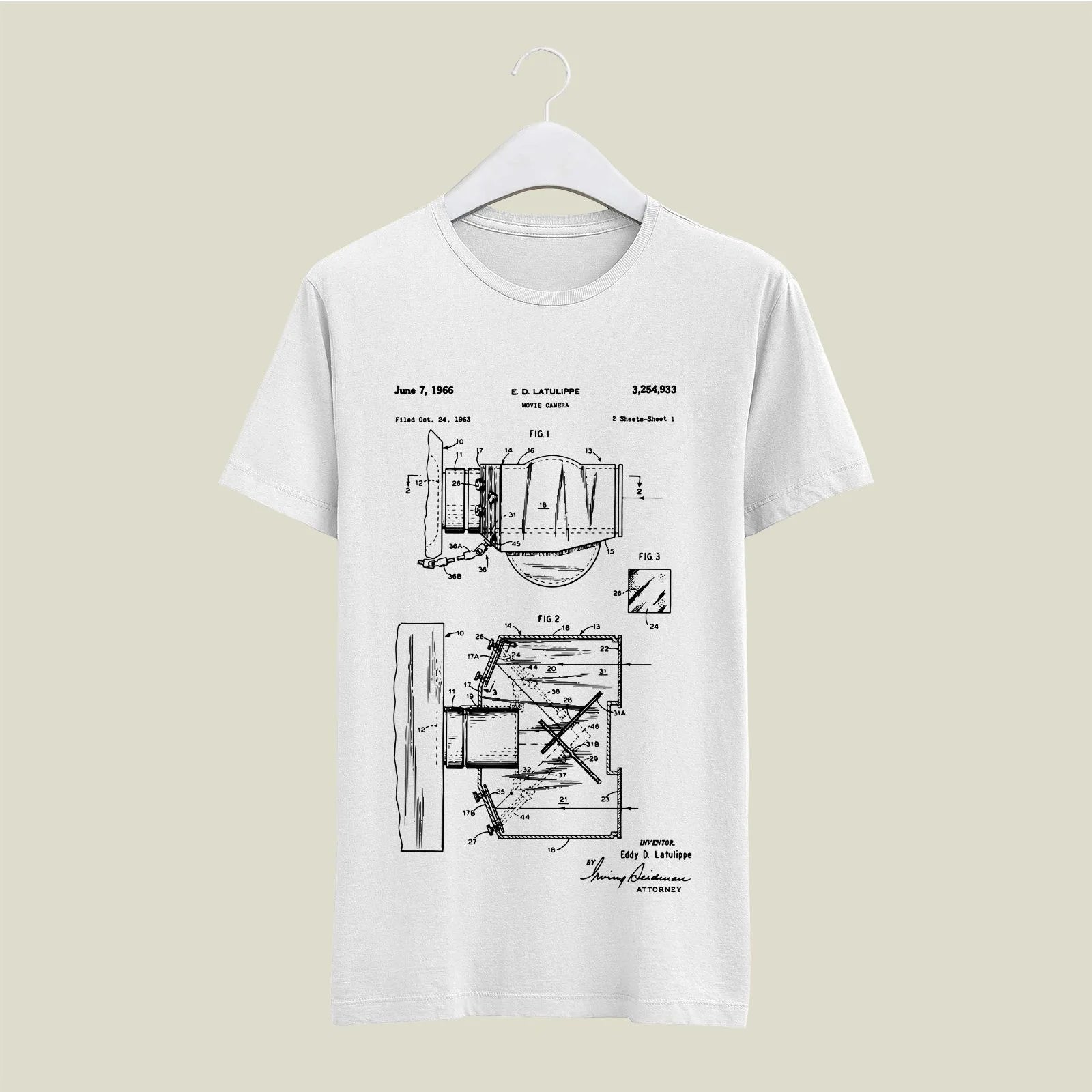 Camera Patent T-Shirt T-CMP136 Desichalchitra