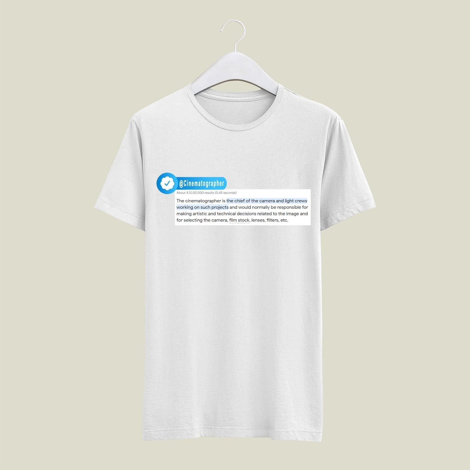 Cinematographer T-Shirt T-CIN4 Desichalchitra
