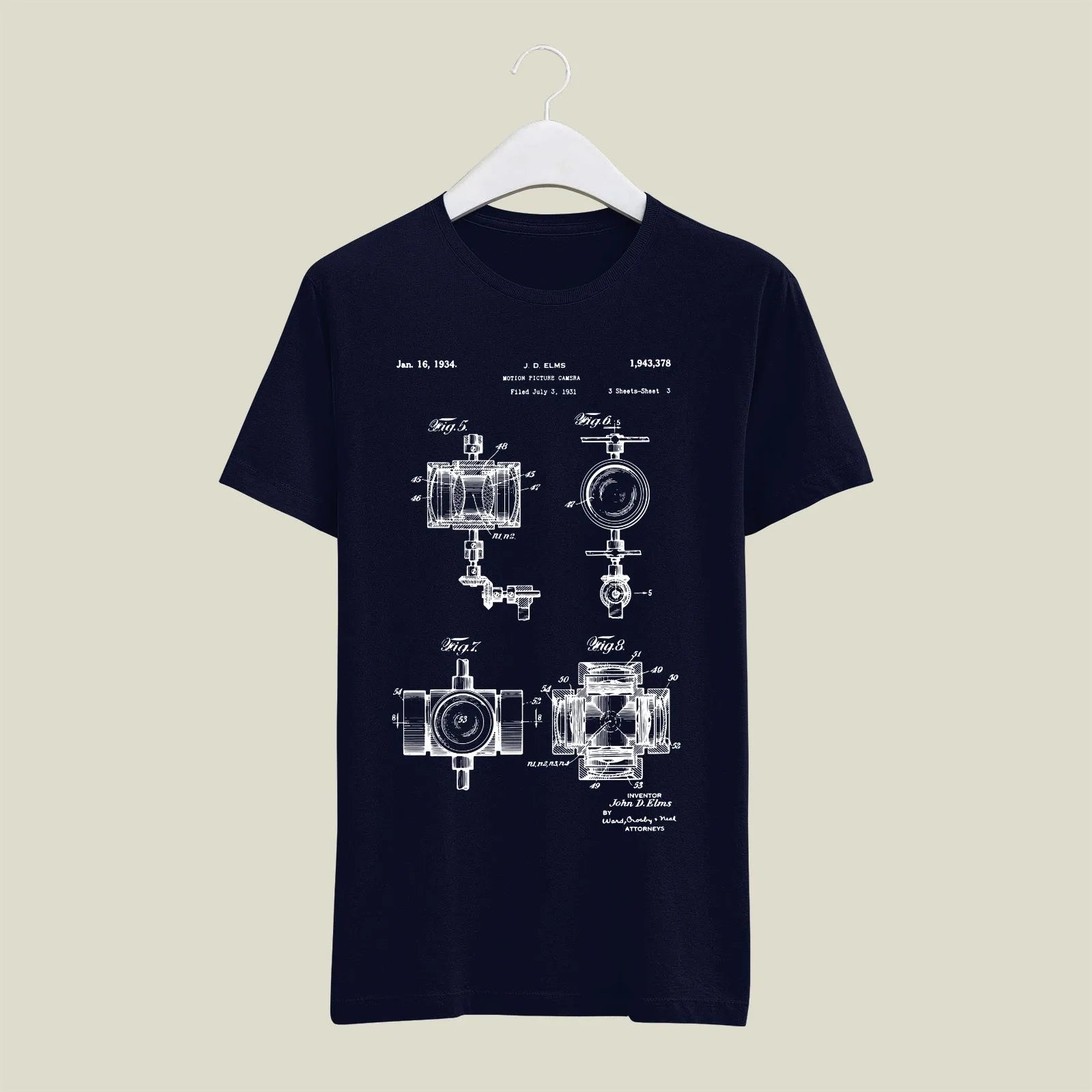 Camera Patent T-Shirt T-CMP15 Desichalchitra