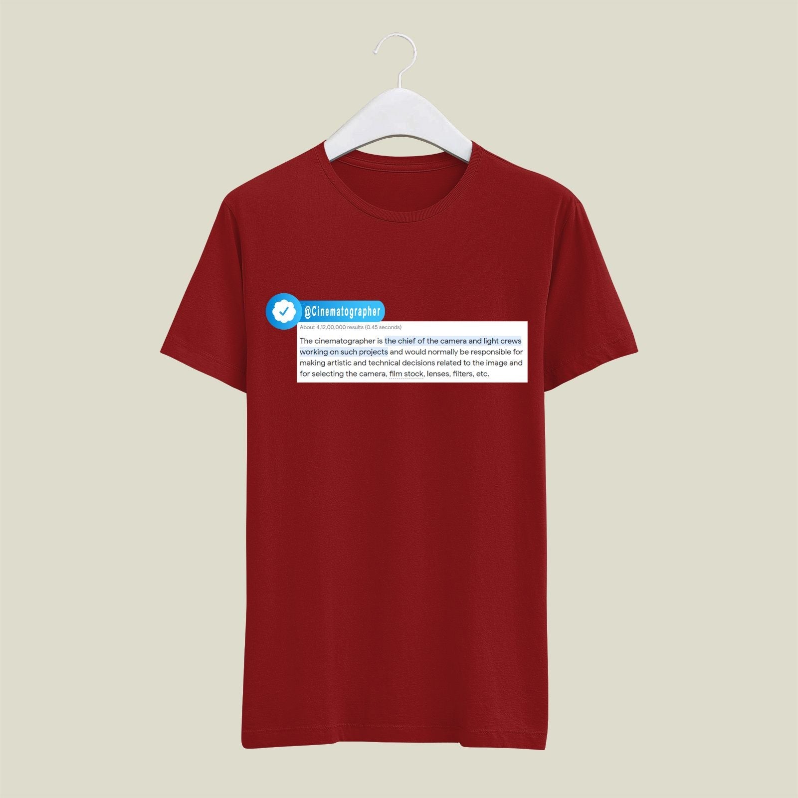 Cinematographer T-Shirt T-CIN4 Desichalchitra