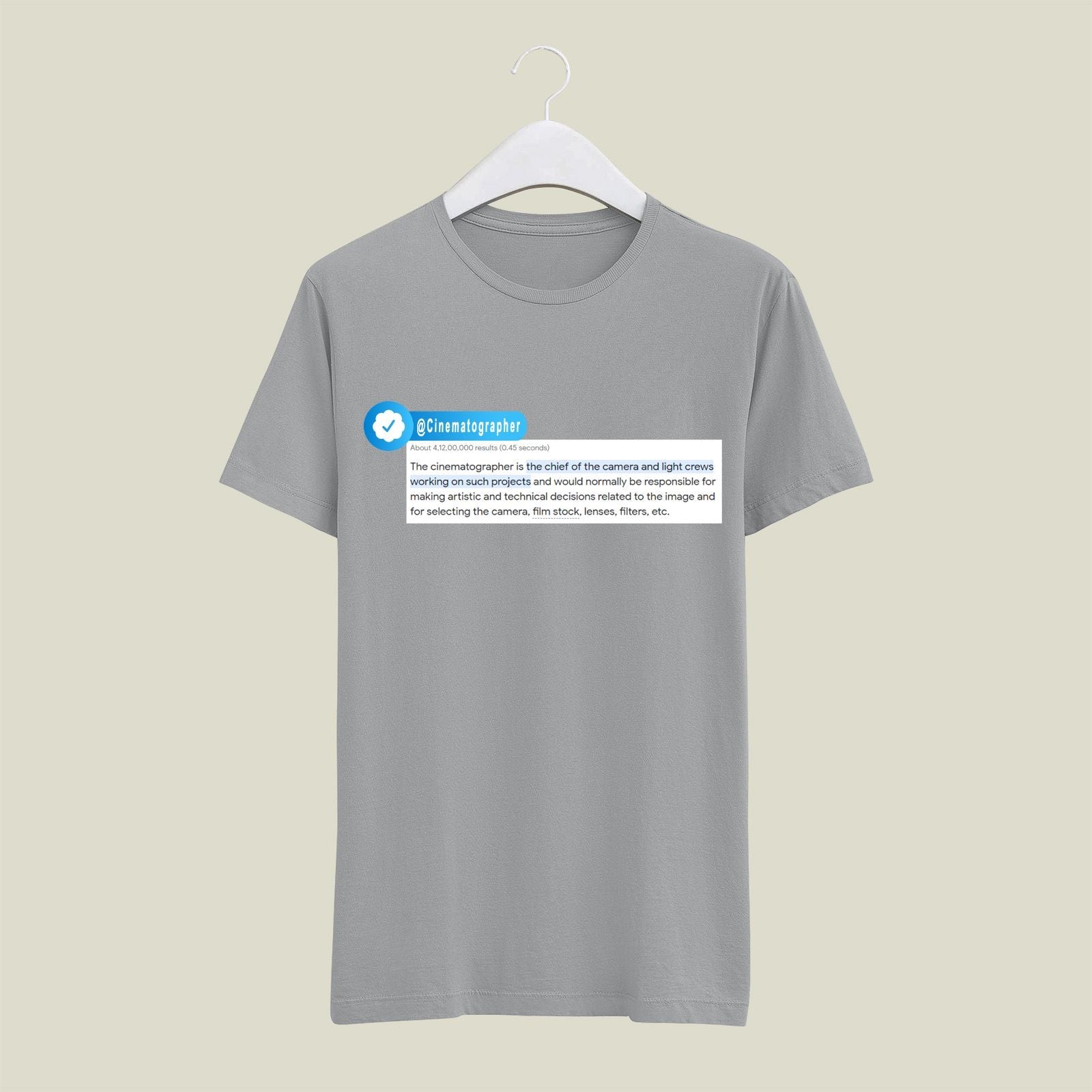 Cinematographer T-Shirt T-CIN4 Desichalchitra