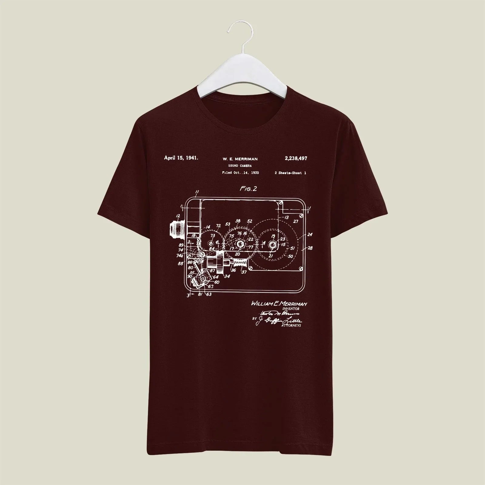Camera Patent T-Shirt T-CMP182 Desichalchitra