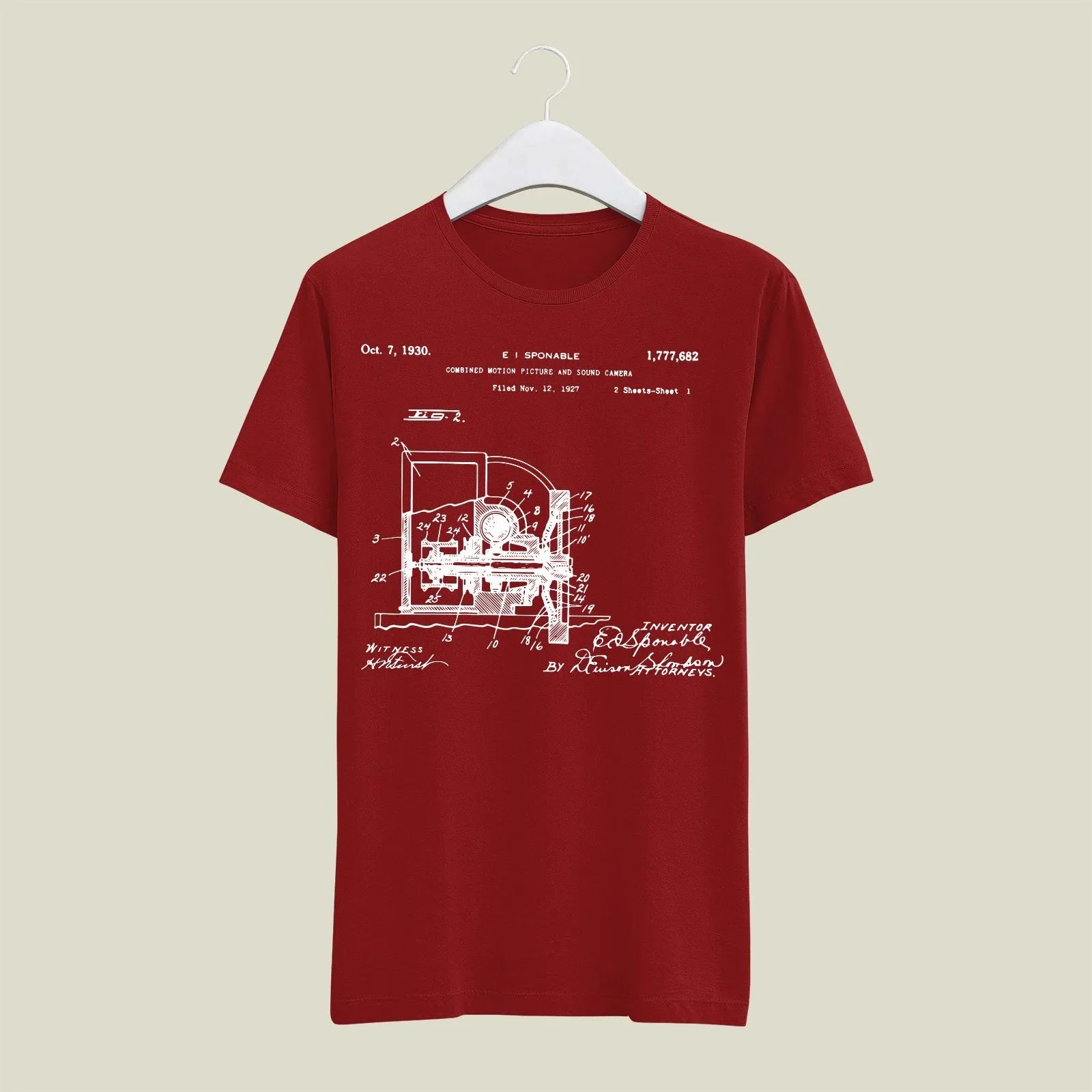 Camera Patent T-Shirt T-CMP156 Desichalchitra
