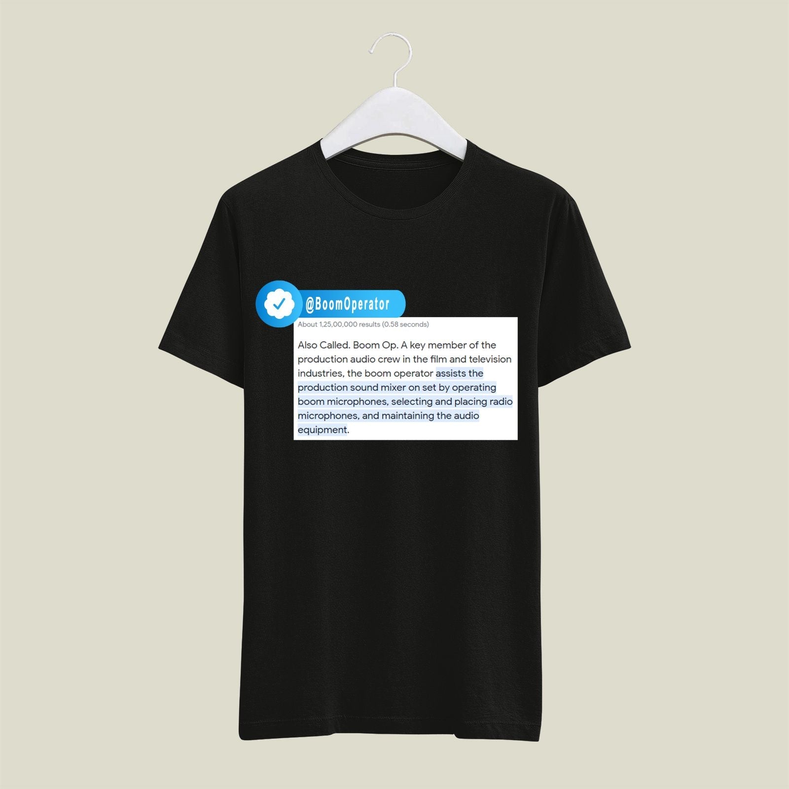 Boom Operator T-Shirt T-BM4 Desichalchitra