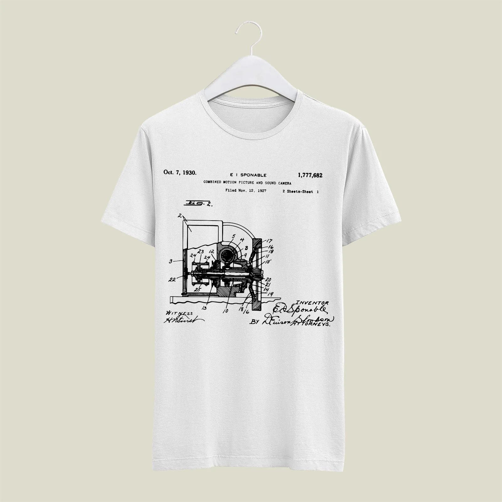 Camera Patent T-Shirt T-CMP152 Desichalchitra