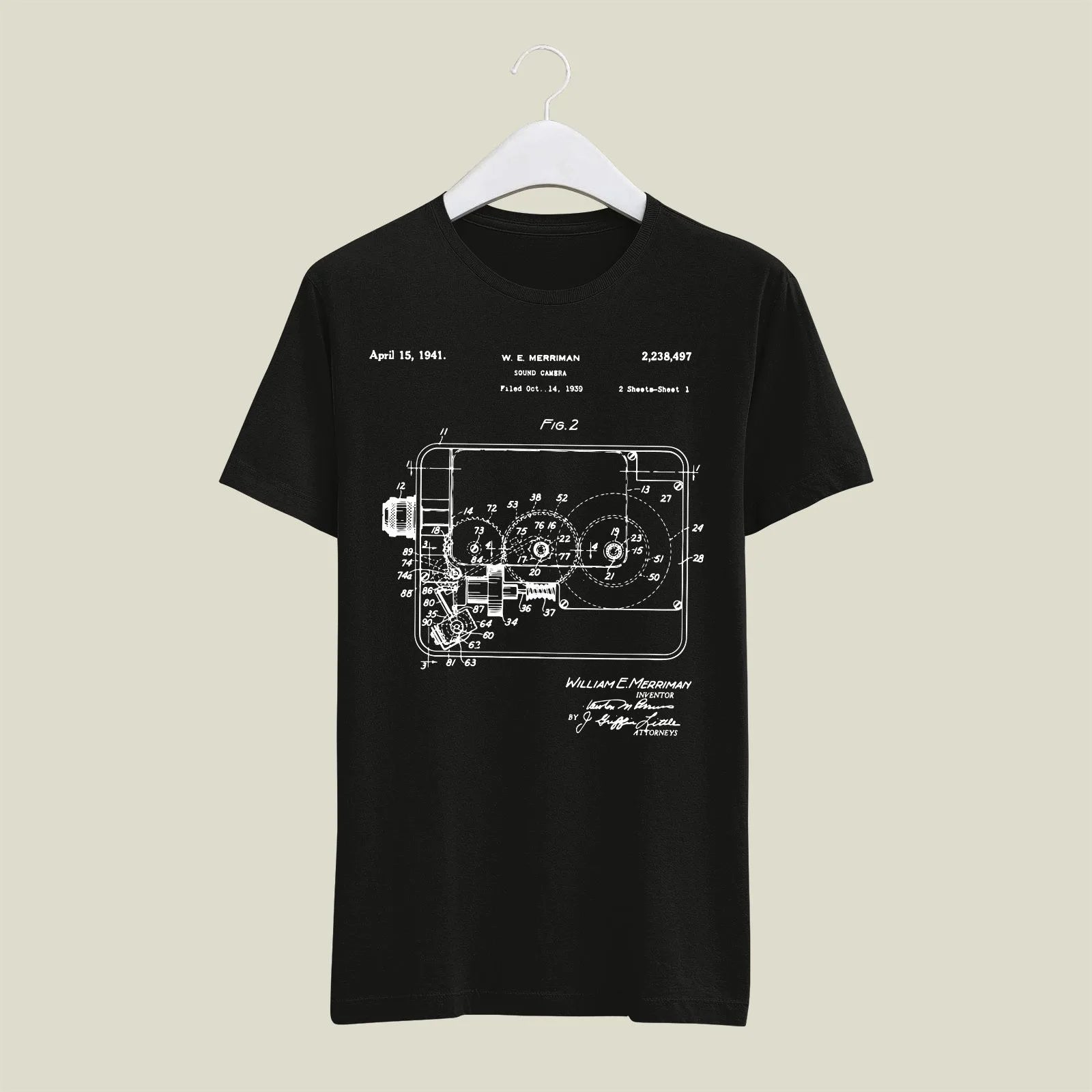 Camera Patent T-Shirt T-CMP182 Desichalchitra